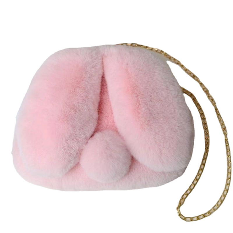Mini pliš torba za rameno u obliku zeca, s lancem, za žene
