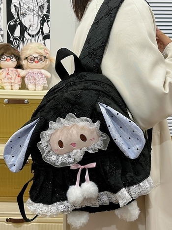 Torba za rame s karikarnim jagnjetom – pamuk, zatvarač, džep za telefon, poliester, unutarnji džep