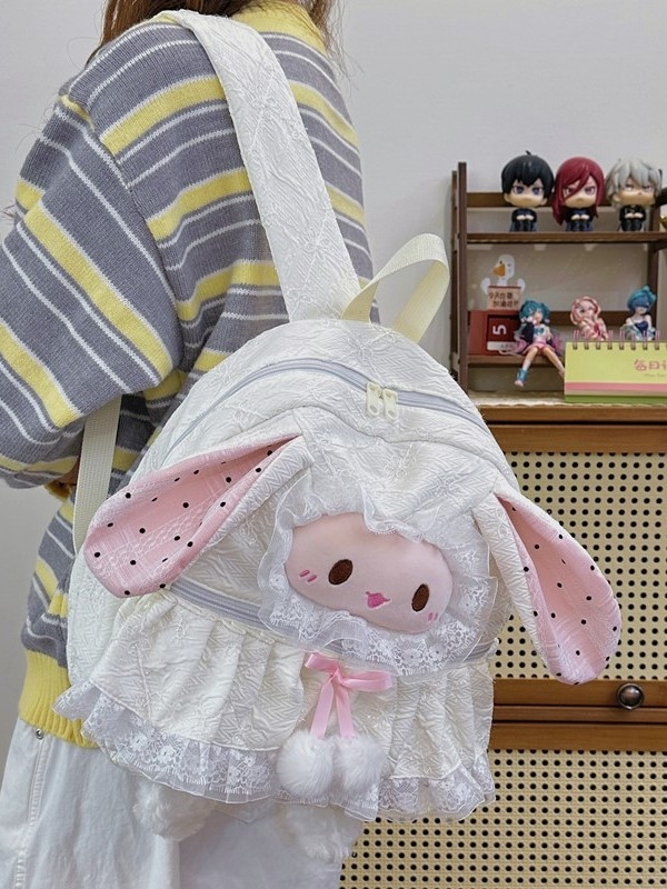 Torba za rame s karikarnim jagnjetom – pamuk, zatvarač, džep za telefon, poliester, unutarnji džep