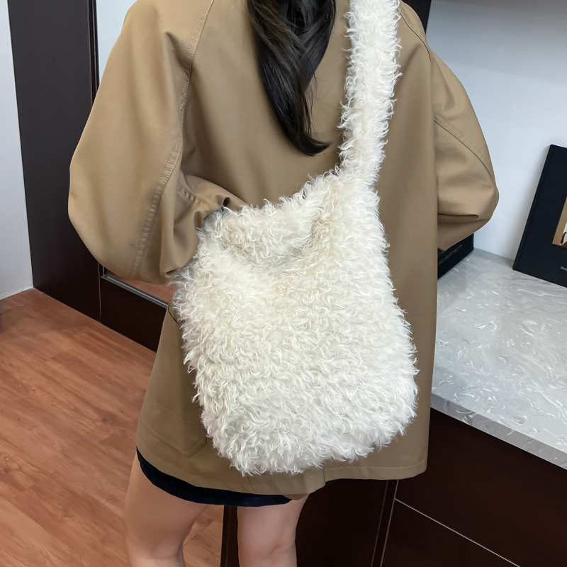 Juhgyapjú puha válltáska, koreai stílus, függőleges négyzet alakú forma, mágneszár, belső telefonzseb — 2025 téli kiadás