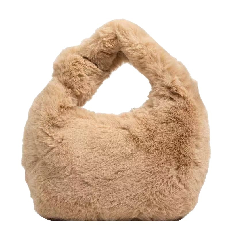 Plush Dumpling torbica, gradski stil, vodoravni kvadratni oblik, zatvarač, džep za telefon