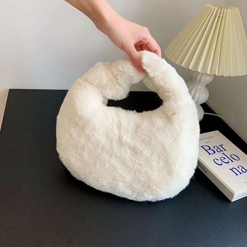 Plush Dumpling torbica, gradski stil, vodoravni kvadratni oblik, zatvarač, džep za telefon