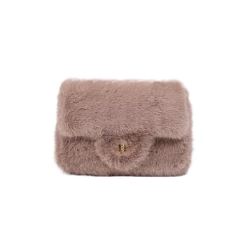 Midlenya pliš torba za rame, horizontalnog kvadratnog oblika, zatvaranje s latchom, unutarnji džep s laminiranim zatvaračem, jedan remen za rame