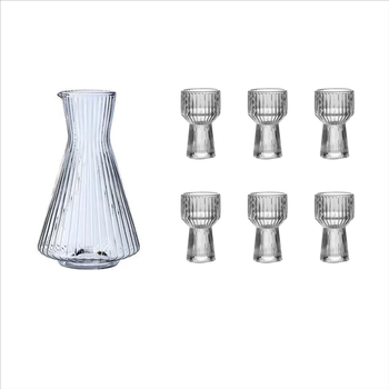 Bor készlet üveg dekantőrrel és poharakkal, peremmel, kínai stílusú, modern minimalista dizájn, Luxury Meow márka, nyomtatott logó, prémium minőség, 2021 nyara