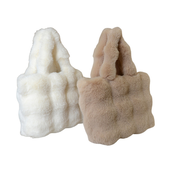 Plüss válltáska – friss és édes stílus, vízszintes négyszögletes forma, mágneszár, belső telefontartó zseb