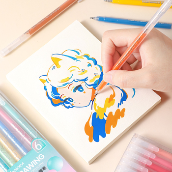 Akrilni marker za označivanje za osnovnoškolce, plastično kućište, pakiranje 6 komada, s jednim vrhom, nije izbrisiv