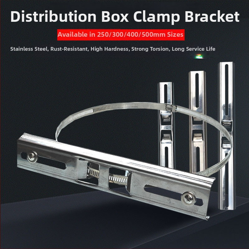 Nerezový okružný držiak na elektrický stĺp, pre pouličné osvetlenie a vodotesný box
