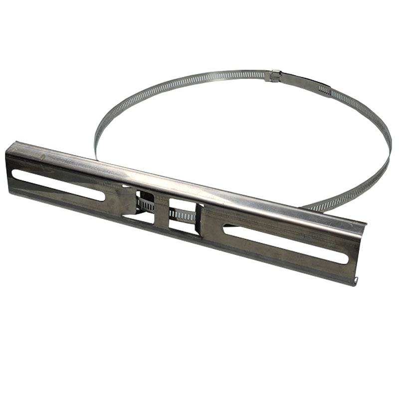 Nerezový okružný držiak na elektrický stĺp, pre pouličné osvetlenie a vodotesný box