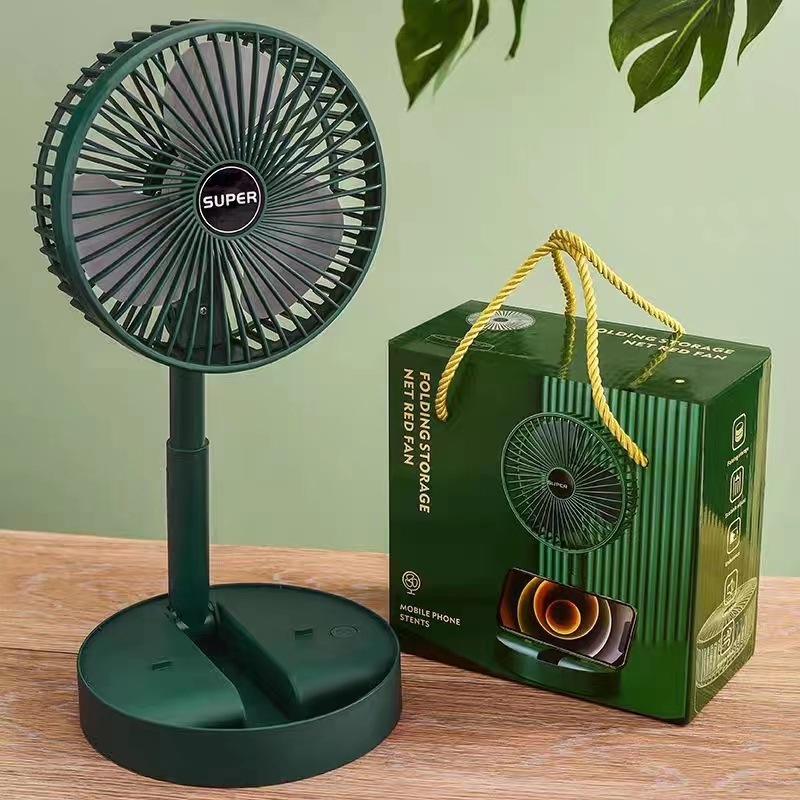 USB stolni ventilator, sklapan i proširiv, napajan litijskom baterijom, 3 brzine, zvuk ispod 36 dB, ugrađena 300–500 mAh baterija
