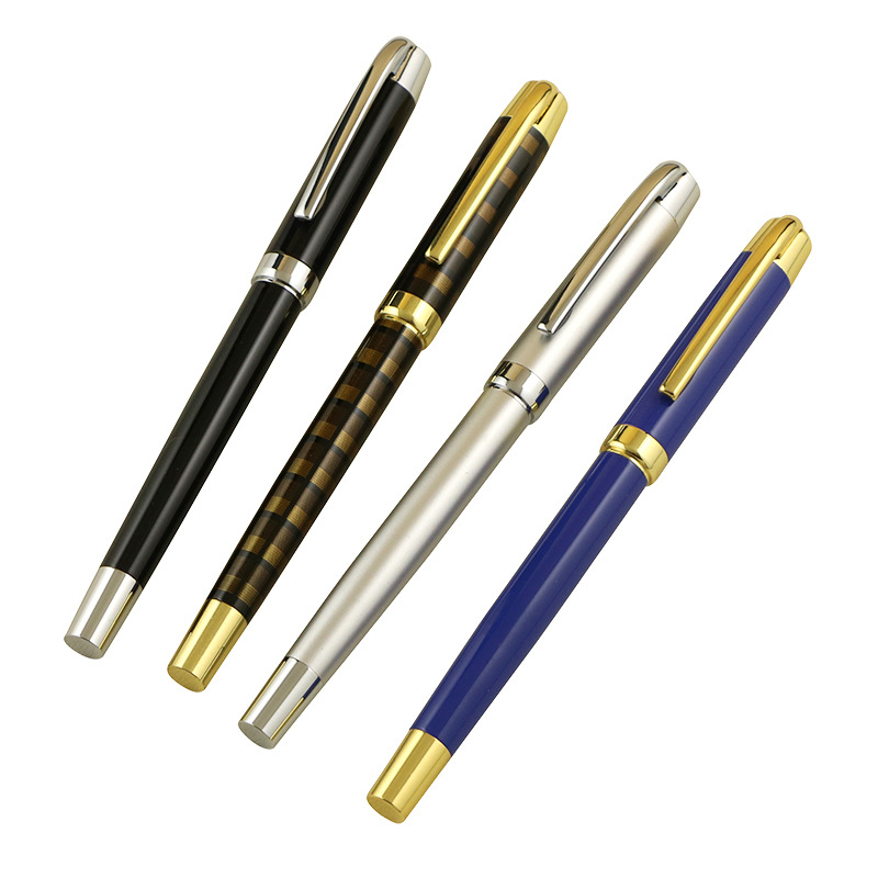 Fém golyóstoll SY-480 rácsmintás tokkal és céges logó nyomtatási lehetőséggel; hegye 1.0 mm vagy 0.7 mm; fémtest; egyedi feldolgozás