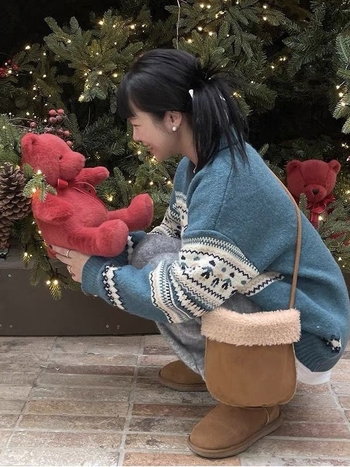 Crossbody torba od velura s umjetnom ovčjom vunom, svjež i sladak stil, za svakodnevnu upotrebu, zima 2023