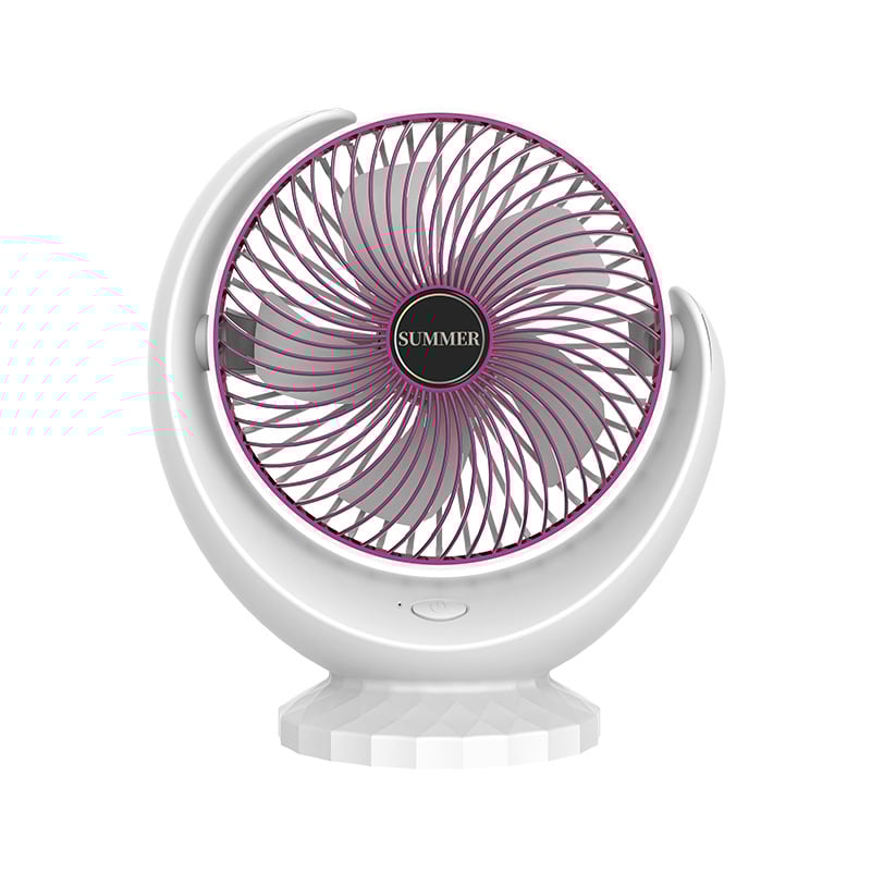 Ventilator de birou cu clemă, alimentare USB, baterie încorporată 1000–1200 mAh, motor brushless, 5 palete, 3 viteze