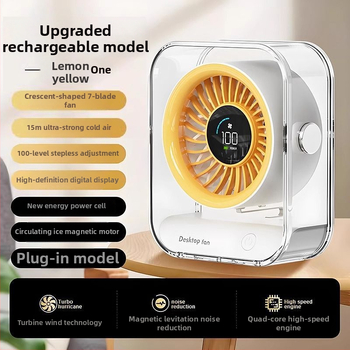 Stolni ventilator – bez lopatica, tih, 3 brzine, zamjenjiva baterija 300–500 mAh, bežično punjenje