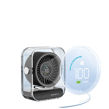 Stolni ventilator – bez lopatica, tih, 3 brzine, zamjenjiva baterija 300–500 mAh, bežično punjenje