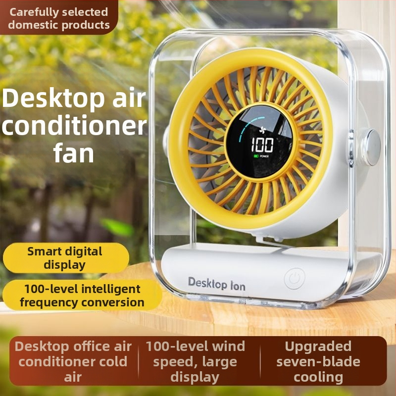 Stolni ventilator – bez lopatica, tih, 3 brzine, zamjenjiva baterija 300–500 mAh, bežično punjenje