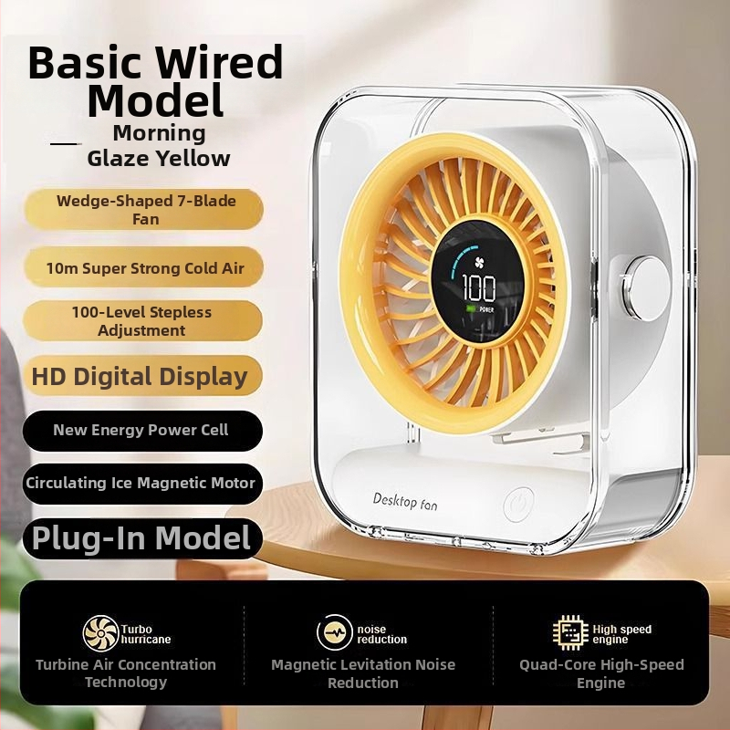 Stolni ventilator – bez lopatica, tih, 3 brzine, zamjenjiva baterija 300–500 mAh, bežično punjenje