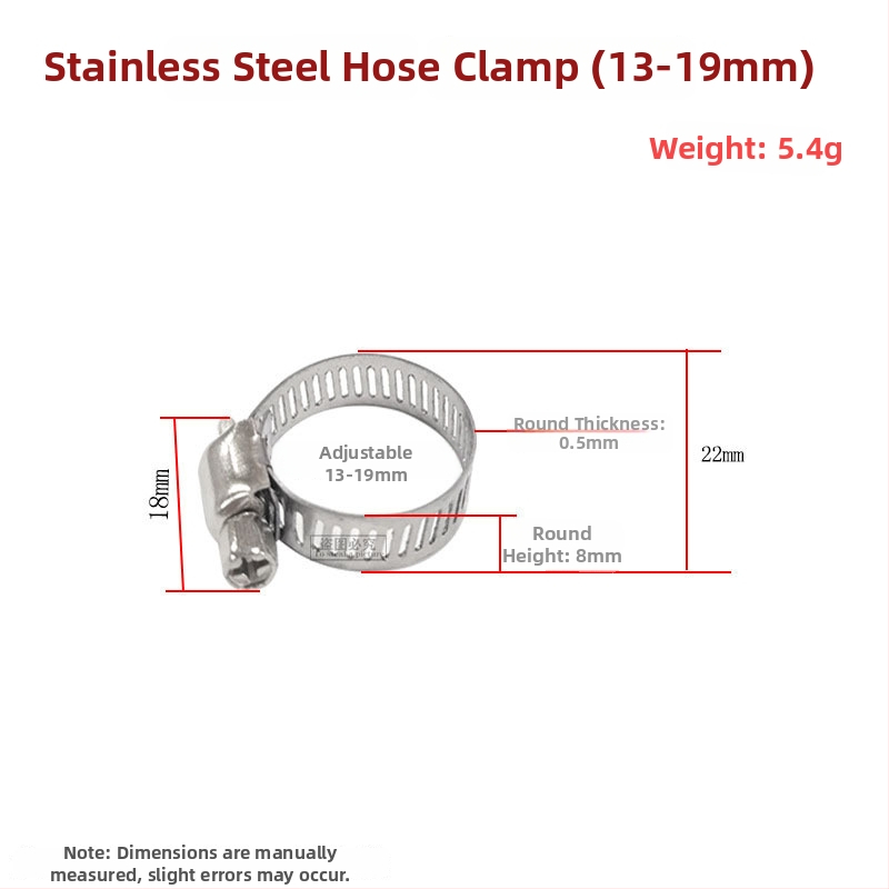 Spona na hadicu z nehrdzavejúcej ocele, americký štýl, plynové pripojenie; Menovitý priemer: podľa obrázka; Upevňovací priemer: podľa obrázka