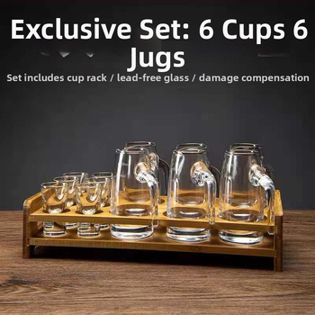 Stakleni set za vino u kineskom stilu – 10-dijelni za kućnu i restoransku upotrebu, s dvostrukim mjernim oznakama i tiskom logotipa