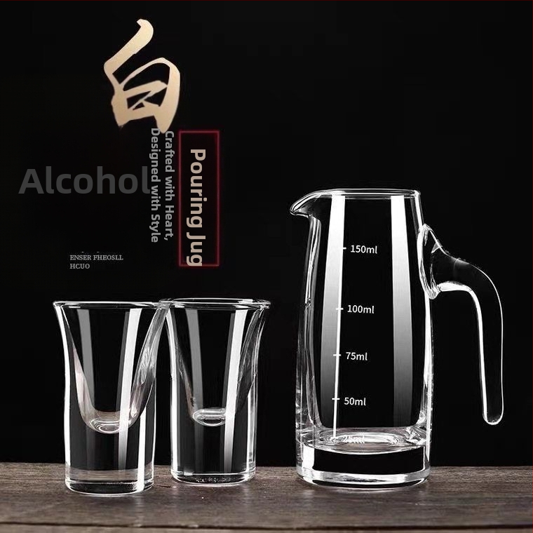 Stakleni set za vino u kineskom stilu – 10-dijelni za kućnu i restoransku upotrebu, s dvostrukim mjernim oznakama i tiskom logotipa