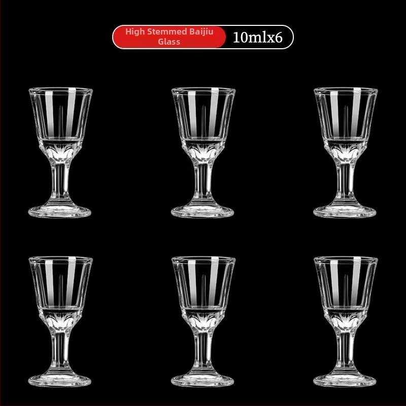 Stakleni set za vino u kineskom stilu – 10-dijelni za kućnu i restoransku upotrebu, s dvostrukim mjernim oznakama i tiskom logotipa