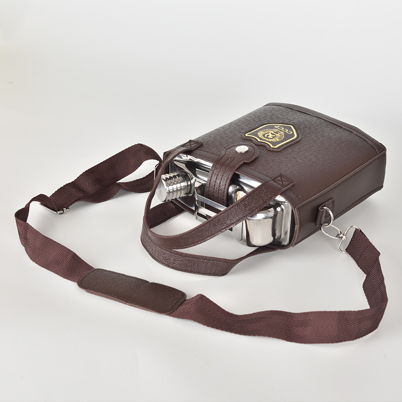 Megvastított 304 rozsdamentes acél boros kanna – hordozható kültéri, retro stílus, könnyű luxus