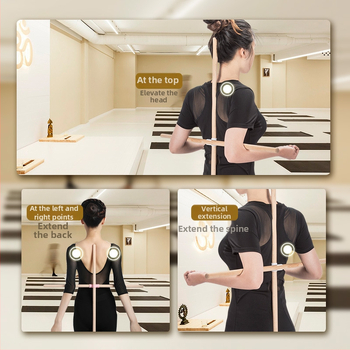 Joga štap za korekciju držanja tijela – cedrovo drvo, model yjr089, marka YuJiaRen, za masažu i oblikovanje tijela