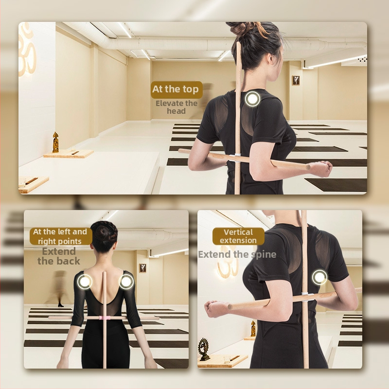 Joga štap za korekciju držanja tijela – cedrovo drvo, model yjr089, marka YuJiaRen, za masažu i oblikovanje tijela