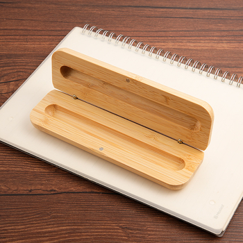 Cutie din bambus pentru stilou, cu gravură și personalizare a logo-ului