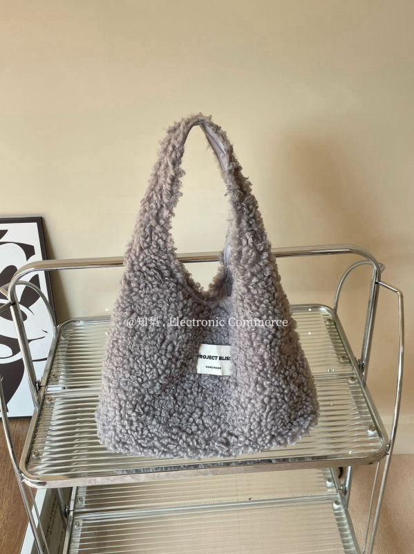 Ženska pliš torbica pletene, oblik polumjeseca, casual retro crossbody torba s poliesterom