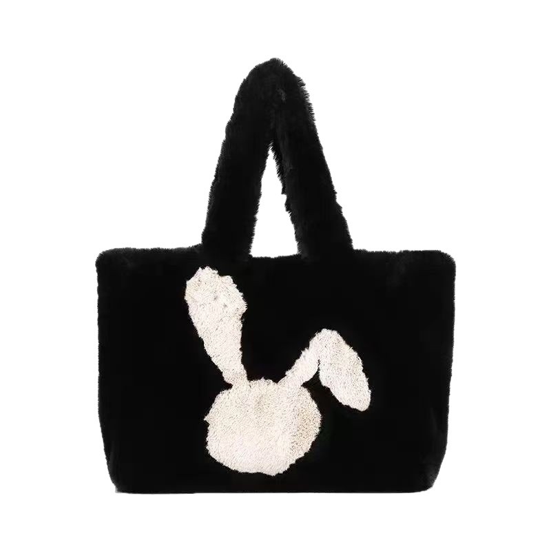 Tote torba s plišanim zekom za žene – premium, velika kapaciteta, jesensko-zimski stil, magnetsko zatvaranje, dvostruke naramenice, džep za telefon, vodoravni kvadratni oblik