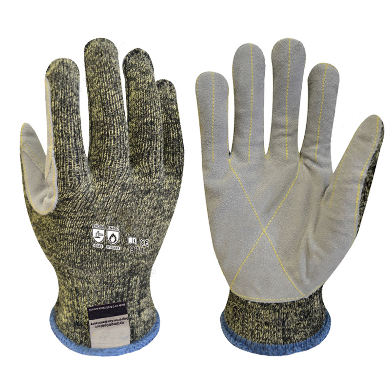 Rukavice od teleće kože s čeličnim žicom – protuklizne, otporne na rezanje, otporne na probijanje, trošenje, zaštita razine 5