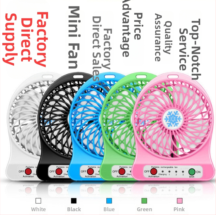 Prenosný USB dobíjateľný tichý stolný ventilátor, PVC materiál, stolný štýl, možnosť prispôsobenia