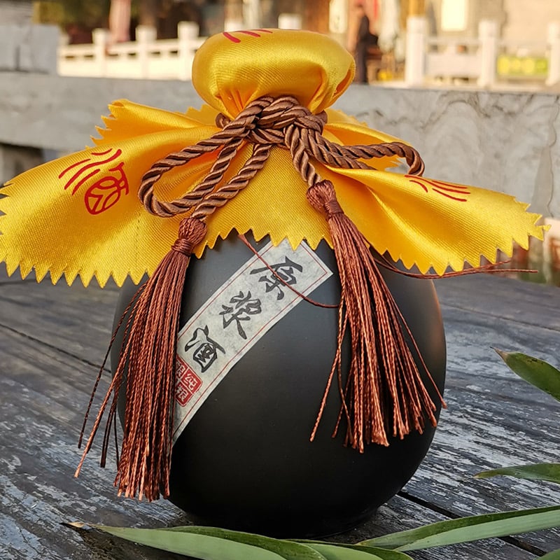 Ősrégi kerámia boros kanna, retro-lux stílus, nyomtatott logóval, első osztályú minőség, egyedi csomagolás, borhoz