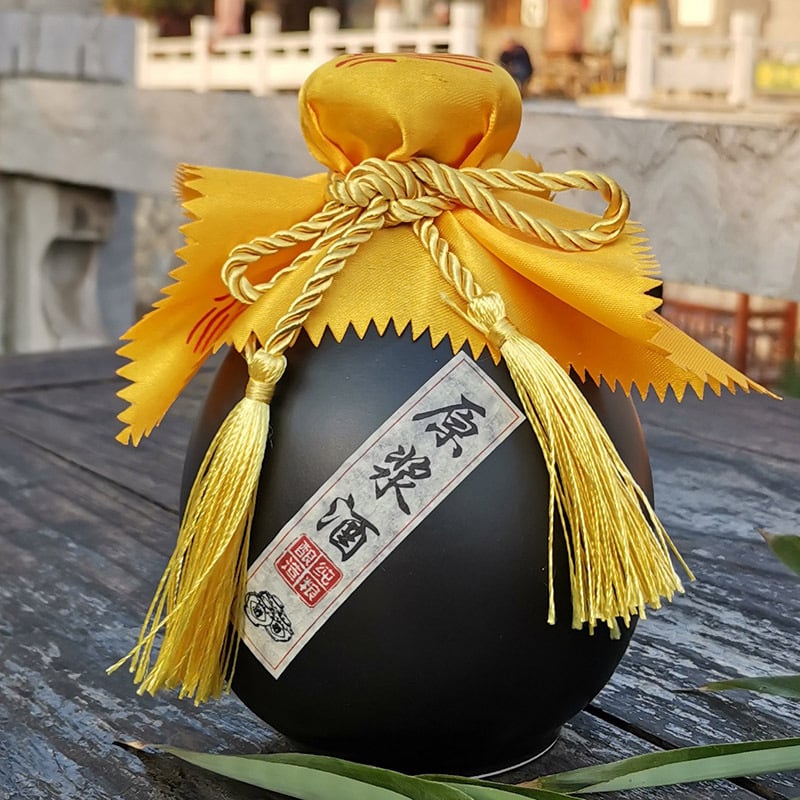 Ősrégi kerámia boros kanna, retro-lux stílus, nyomtatott logóval, első osztályú minőség, egyedi csomagolás, borhoz