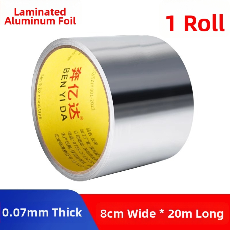 Páska z hliníkovej fólie bez podložky, odolná vysokým teplotám, vodeodolná, určená na vonkajšiu ochranu a obliekanie kovových rúrok