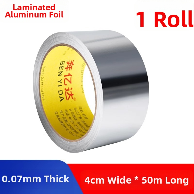 Páska z hliníkovej fólie bez podložky, odolná vysokým teplotám, vodeodolná, určená na vonkajšiu ochranu a obliekanie kovových rúrok