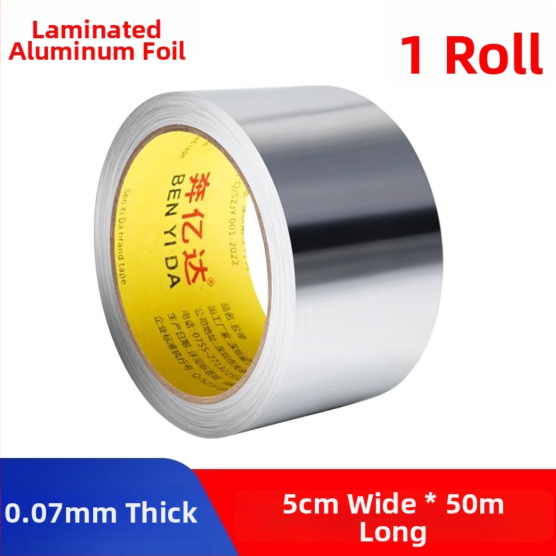 Páska z hliníkovej fólie bez podložky, odolná vysokým teplotám, vodeodolná, určená na vonkajšiu ochranu a obliekanie kovových rúrok