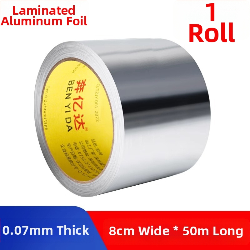 Páska z hliníkovej fólie bez podložky, odolná vysokým teplotám, vodeodolná, určená na vonkajšiu ochranu a obliekanie kovových rúrok