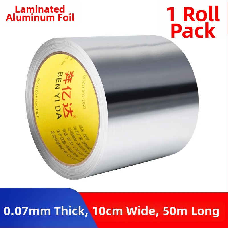 Páska z hliníkovej fólie bez podložky, odolná vysokým teplotám, vodeodolná, určená na vonkajšiu ochranu a obliekanie kovových rúrok