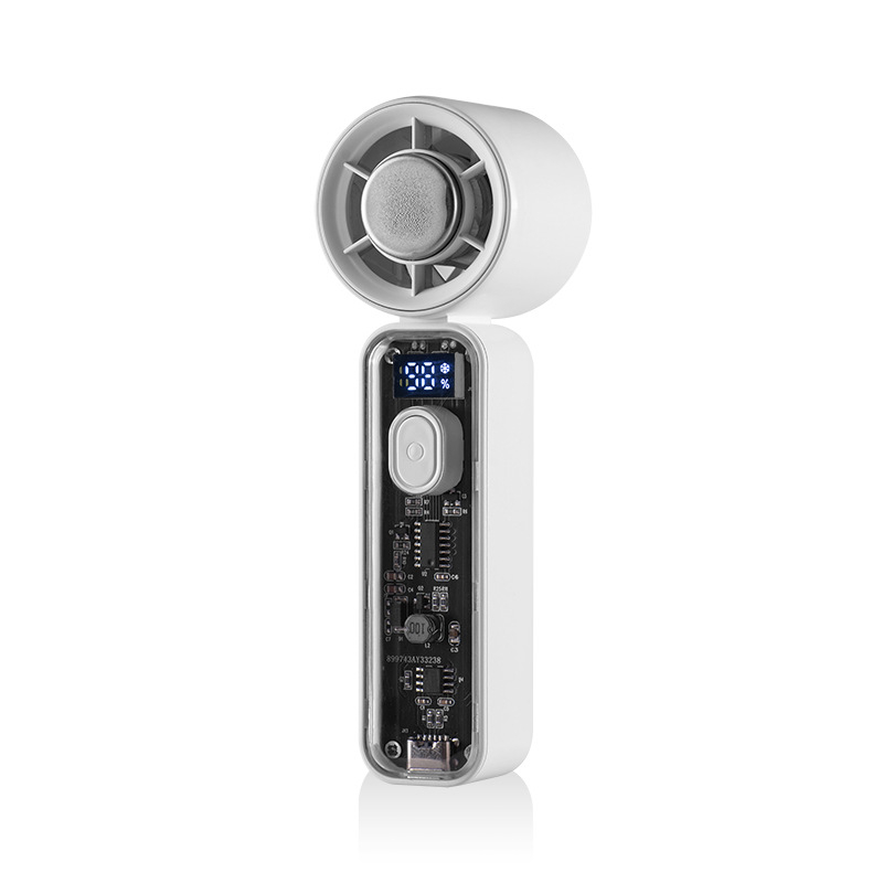 Ručni USB mini ventilator s brushless motorom, 5 lopatica, ugrađena Li-ion baterija 1200–2000 mAh, USB punjenje, neprekidno podešavanje brzine bez koraka