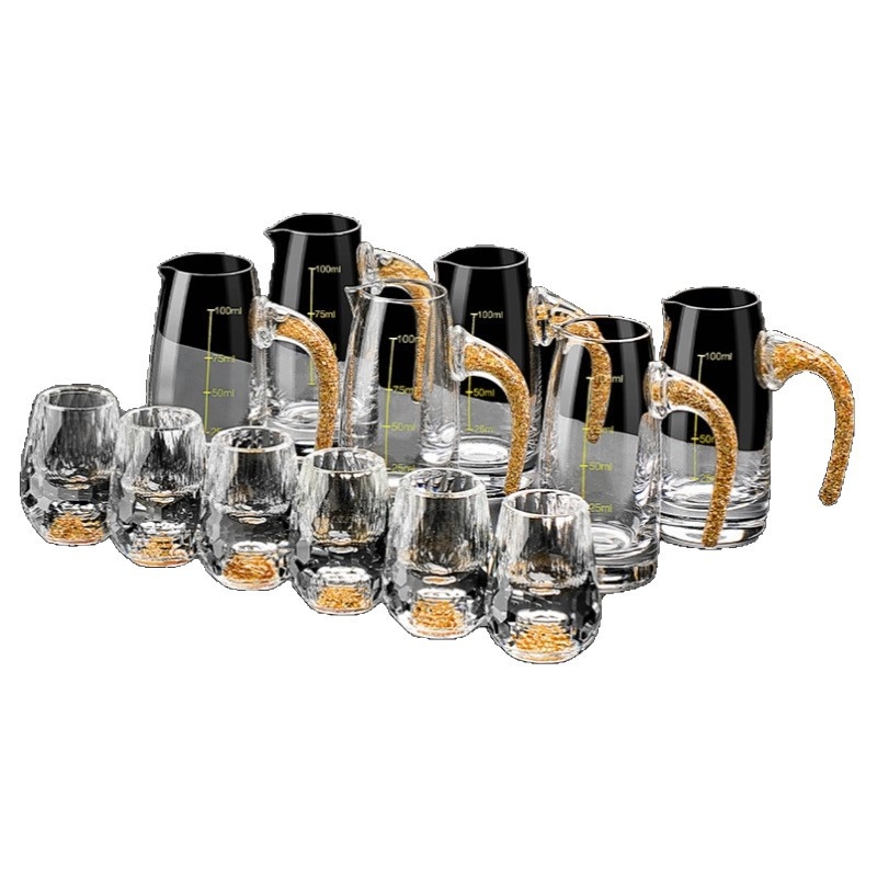 Set čaša za žestoka pića, kristalno staklo, dijamantni model, kapacitet 1–100 ml