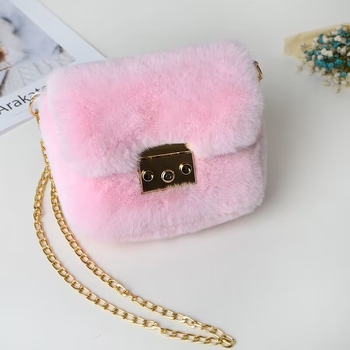 Pliš kvadratna crossbody torba s poklopcem i lancem remenom, unisex, džep za telefon, podstava od sintetičke kože, jesen 2023