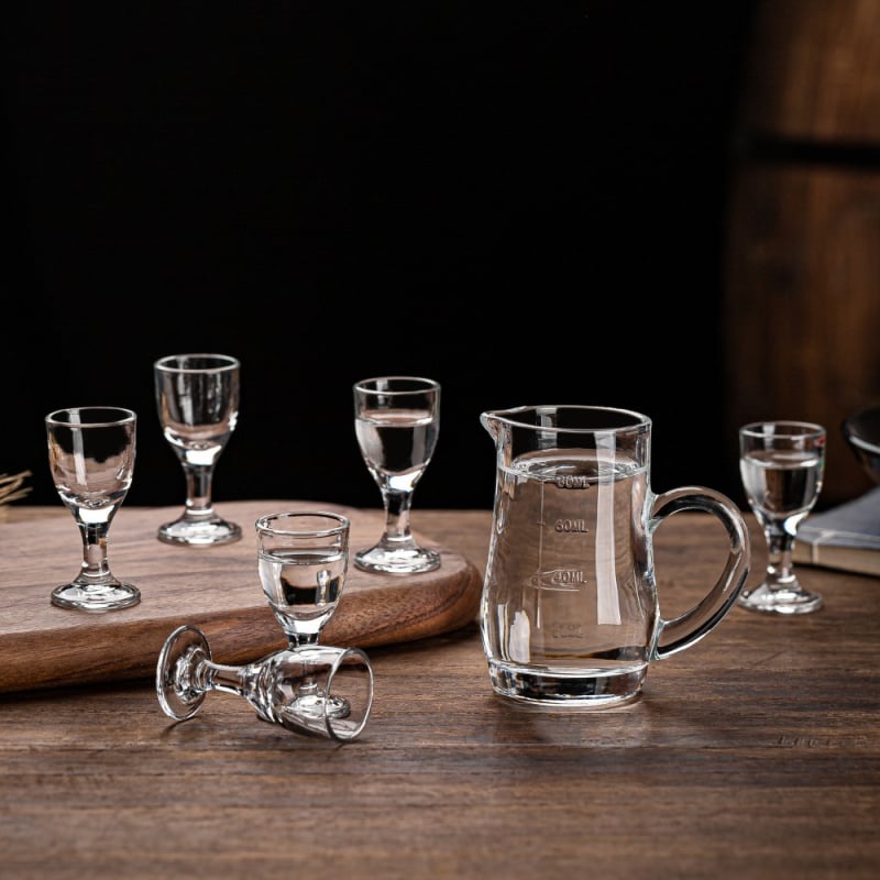 Green Apple set čaša za destilate, staklo, 6–10 kom, kapacitet 1–100 ml, novi kineski stil