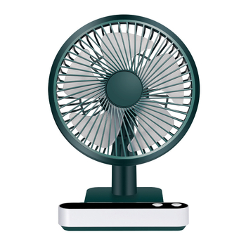 USB stolni ventilator s integriranom baterijom, 5 lopatica, brushless motor, LED zaslon, 3 brzine, pokret glavom