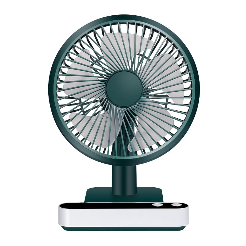 USB stolni ventilator s integriranom baterijom, 5 lopatica, brushless motor, LED zaslon, 3 brzine, pokret glavom