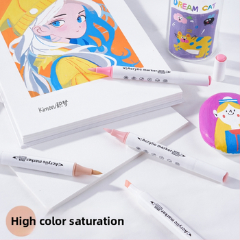 Dvostruki akrilni marker s mekanim i tvrdim vrhovima, vodotopno akrilno mastilo, Kimon Dream