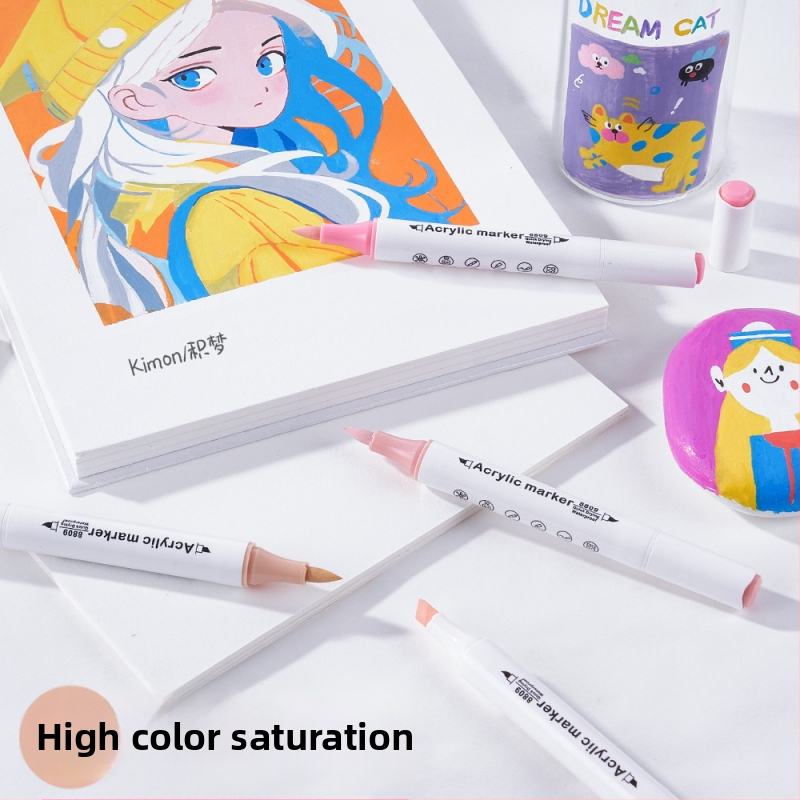 Dvostruki akrilni marker s mekanim i tvrdim vrhovima, vodotopno akrilno mastilo, Kimon Dream