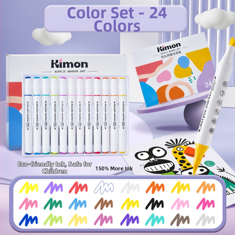 Dvostruki akrilni marker s mekanim i tvrdim vrhovima, vodotopno akrilno mastilo, Kimon Dream