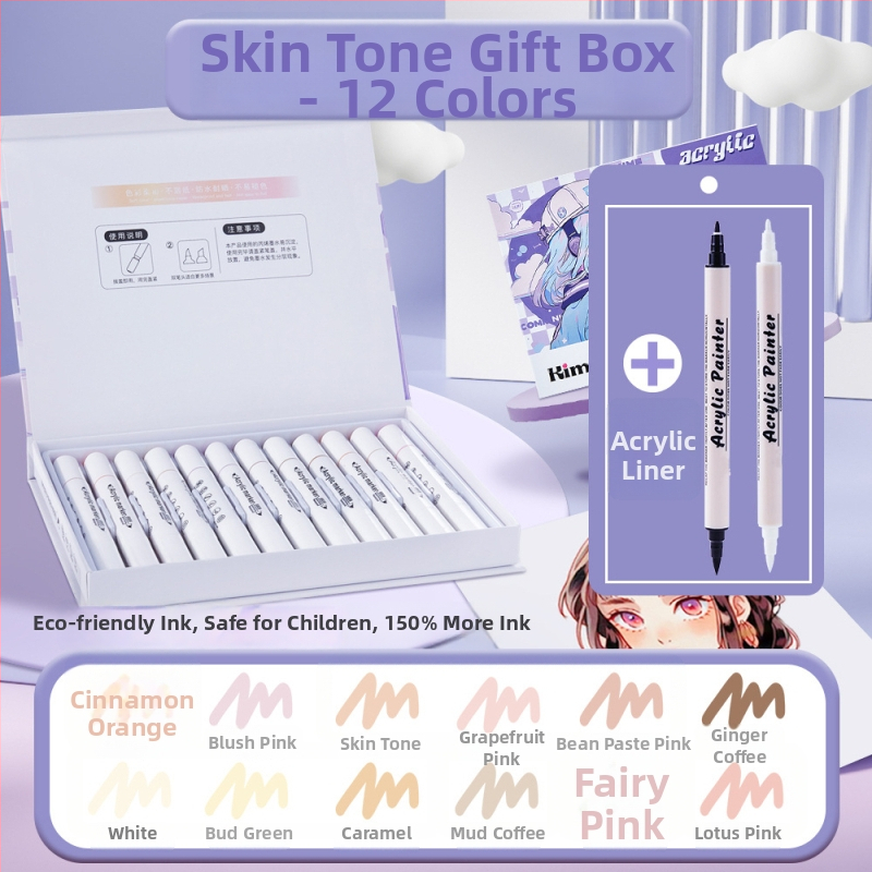 Dvostruki akrilni marker s mekanim i tvrdim vrhovima, vodotopno akrilno mastilo, Kimon Dream