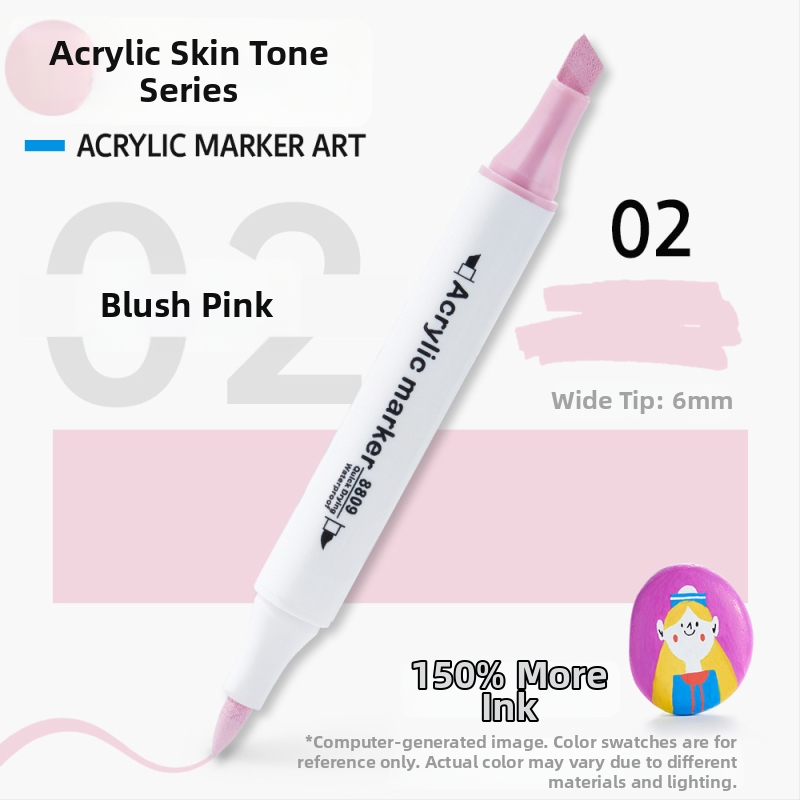 Dvostruki akrilni marker s mekanim i tvrdim vrhovima, vodotopno akrilno mastilo, Kimon Dream